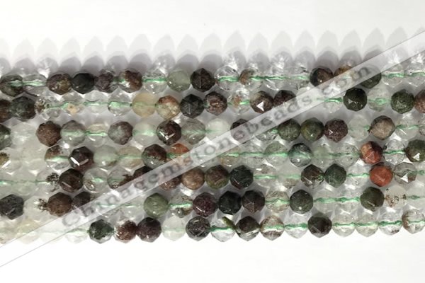 CNG9073 15.5 inches 6mm faceted nuggets ghost crystal  gemstone beads