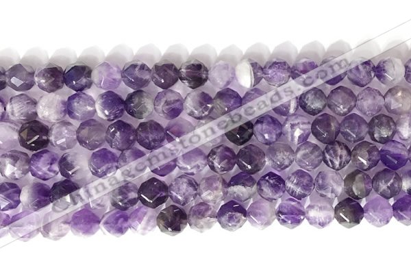 CNG9076 15.5 inches 8mm faceted nuggets dogtooth amethyst gemstone beads