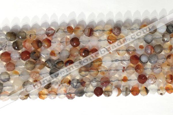 CNG9077 15.5 inches 6mm faceted nuggets agate gemstone beads