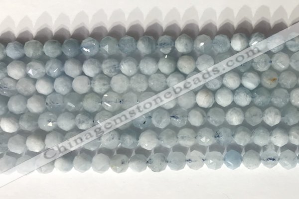 CNG9084 15.5 inches 6mm faceted nuggets aquamarine gemstone beads