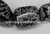 CNG91 15.5 inches 14*16mm - 20*30mm nuggets snowflake obsidian beads