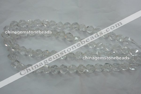 CNG910 15 inches 6mm faceted nuggets white crystal beads