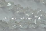 CNG911 15 inches 8mm faceted nuggets white crystal beads