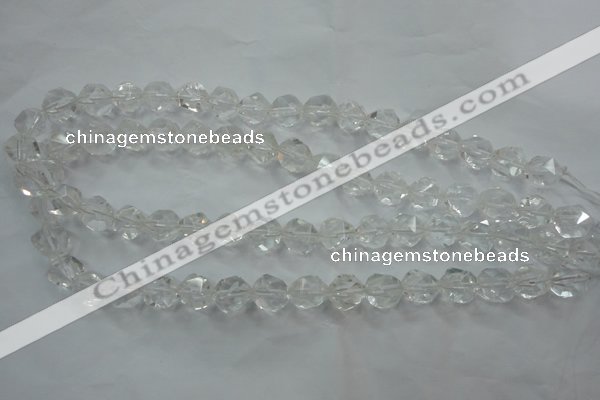 CNG911 15 inches 8mm faceted nuggets white crystal beads