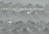 CNG912 15 inches 10mm faceted nuggets white crystal beads