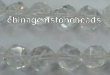 CNG913 15 inches 12mm faceted nuggets white crystal beads