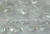 CNG914 15 inches 14mm faceted nuggets white crystal beads