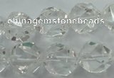 CNG915 15 inches 16mm faceted nuggets white crystal beads