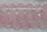 CNG920 15 inches 10mm faceted nuggets rose quartz beads