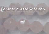 CNG922 15 inches 14mm faceted nuggets rose quartz beads