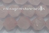 CNG923 15 inches 16mm faceted nuggets rose quartz beads