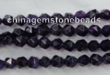 CNG927 15 inches 6mm faceted nuggets amethyst gemstone beads