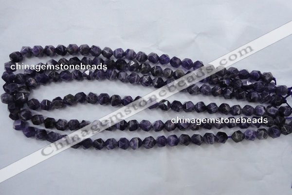 CNG928 15 inches 8mm faceted nuggets amethyst gemstone beads