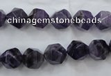 CNG929 15 inches 10mm faceted nuggets amethyst gemstone beads