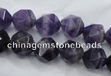 CNG930 15 inches 12mm faceted nuggets amethyst gemstone beads