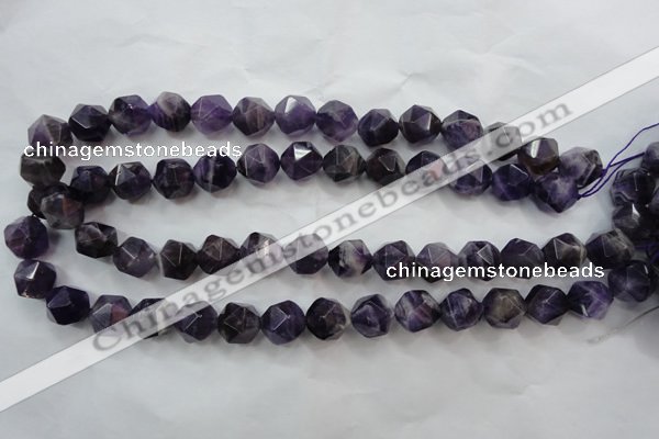 CNG932 15 inches 16mm faceted nuggets amethyst gemstone beads