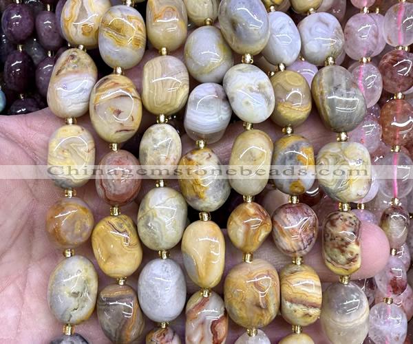 CNG9335 10*14mm - 13*18mm nuggets yellow crazy lace agate beads