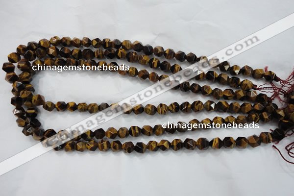 CNG935 15 inches 6mm faceted nuggets yellow tiger eye beads