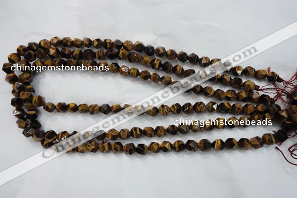 CNG936 15 inches 8mm faceted nuggets yellow tiger eye beads