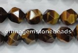 CNG938 15 inches 12mm faceted nuggets yellow tiger eye beads