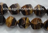 CNG939 15 inches 14mm faceted nuggets yellow tiger eye beads