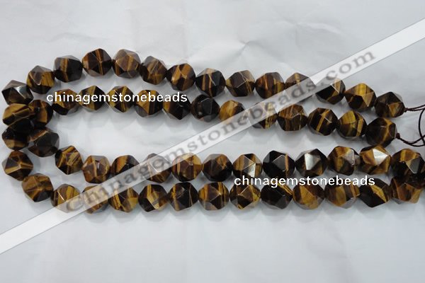 CNG940 15 inches 16mm faceted nuggets yellow tiger eye beads