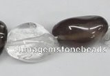 CNG95 12*14mm - 20*35mm nuggets smoky quartz & crystal gemstone beads