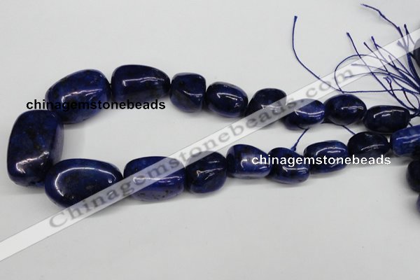 CNG98 15.5 inches 15*20mm - 20*35mm nuggets dyed lapis lazuli beads