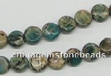 CNI07 16 inches 8mm flat round natural imperial jasper beads wholesale