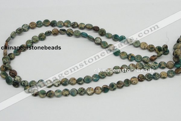 CNI07 16 inches 8mm flat round natural imperial jasper beads wholesale