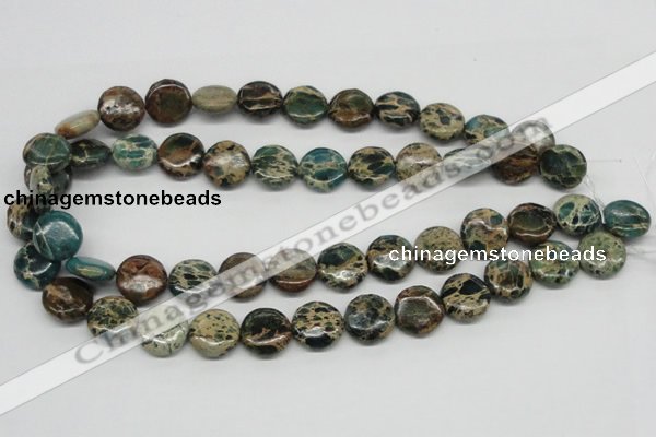 CNI09 16 inches 16mm flat round natural imperial jasper beads wholesale