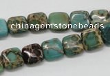 CNI18 16 inches 10*10mm square natural imperial jasper beads wholesale