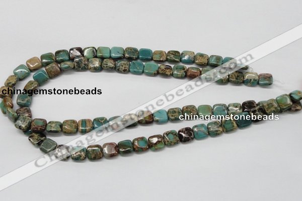 CNI18 16 inches 10*10mm square natural imperial jasper beads wholesale