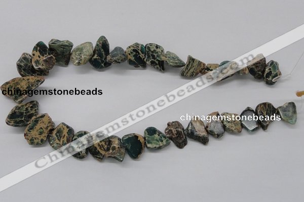 CNI20 16 inches 15*12mm nuggets natural imperial jasper chip beads