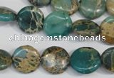 CNI30 15.5 inches 14mm flat round natural imperial jasper beads