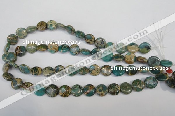 CNI30 15.5 inches 14mm flat round natural imperial jasper beads