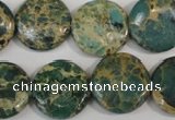 CNI31 15.5 inches 20mm flat round natural imperial jasper beads