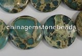 CNI32 15.5 inches 22mm flat round natural imperial jasper beads