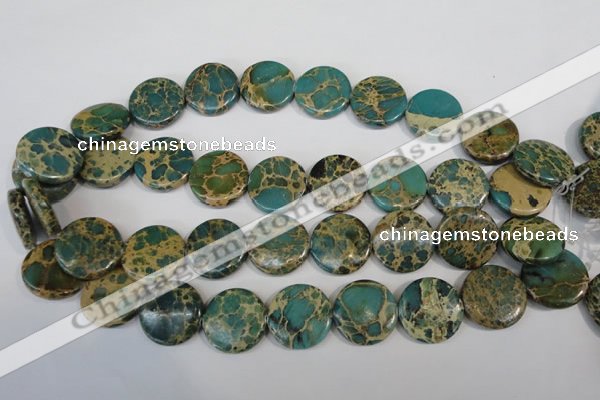 CNI32 15.5 inches 22mm flat round natural imperial jasper beads