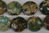 CNI34 15.5 inches 18mm flat round natural imperial jasper beads