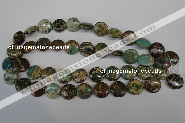 CNI34 15.5 inches 18mm flat round natural imperial jasper beads