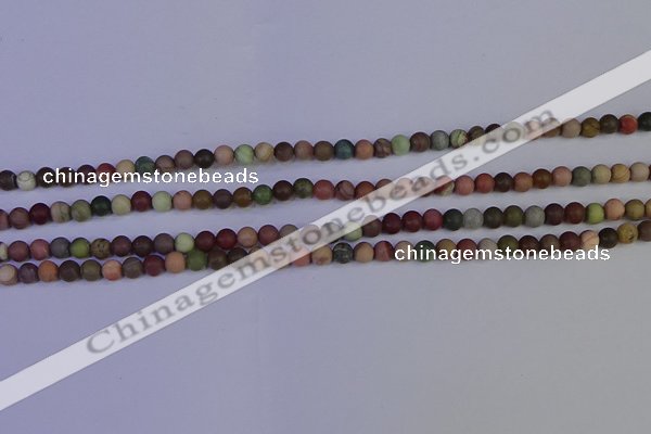 CNI360 15.5 inches 4mm round matte imperial jasper beads wholesale