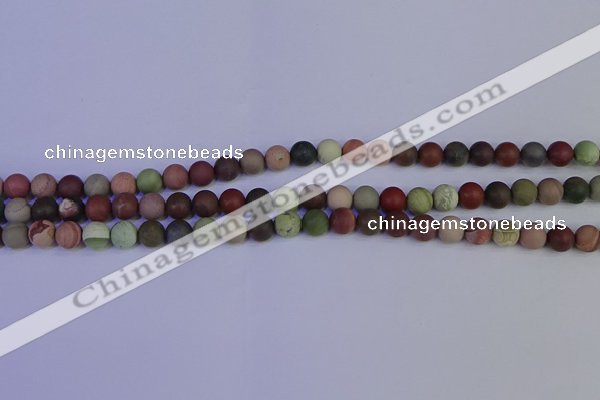 CNI361 15.5 inches 6mm round matte imperial jasper beads wholesale