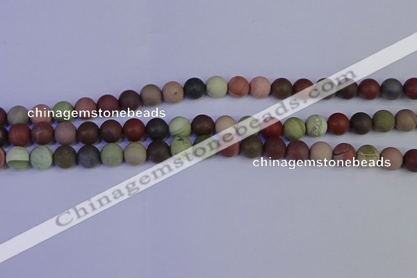 CNI362 15.5 inches 8mm round matte imperial jasper beads wholesale