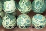 CNI367 15.5 inches 6mm round blue impression jasper beads