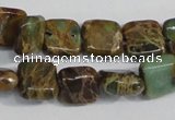 CNI37 15.5 inches 6*6mm square natural imperial jasper beads