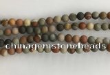 CNI377 15.5 inches 8mm round matte American picture jasper beads