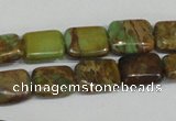 CNI39 15.5 inches 6*8mm rectangle natural imperial jasper beads