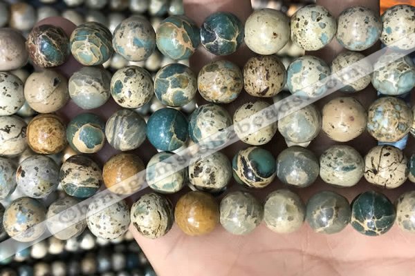 CNI403 15.5 inches 10mm round blue impression jasper beads