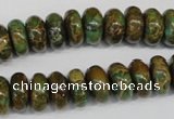 CNI46 15.5 inches 6*12mm rondelle natural imperial jasper beads